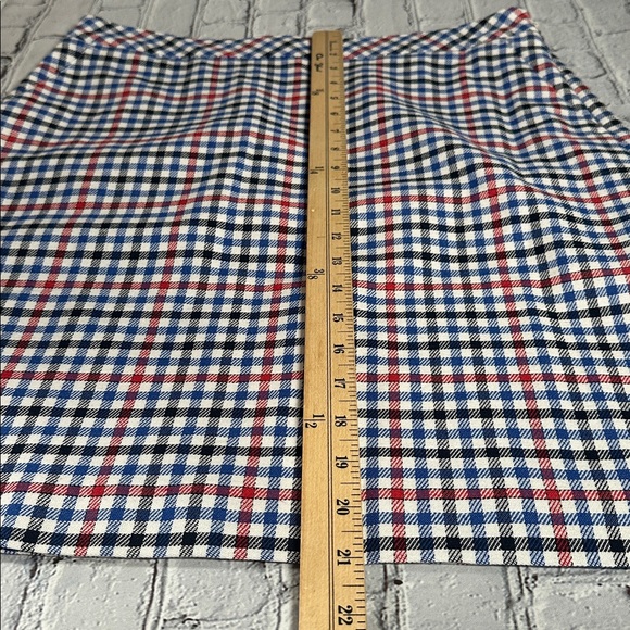 Talbots Gingham Plaid A-Line Skirt size 10 NEW Red Navy Blue Black White - Picture 9 of 16